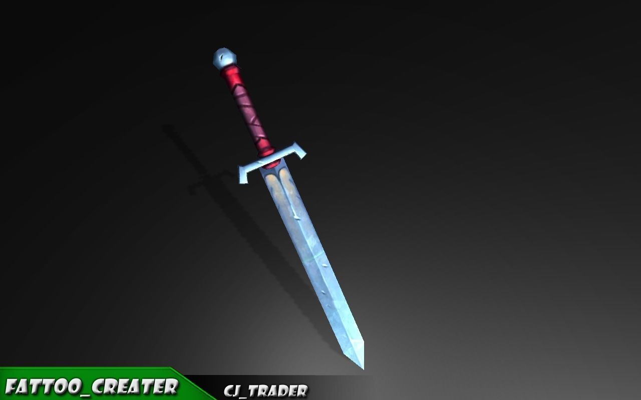 Fantasy Sword 3D Lowpoly Model Low-poly 3D model_4
