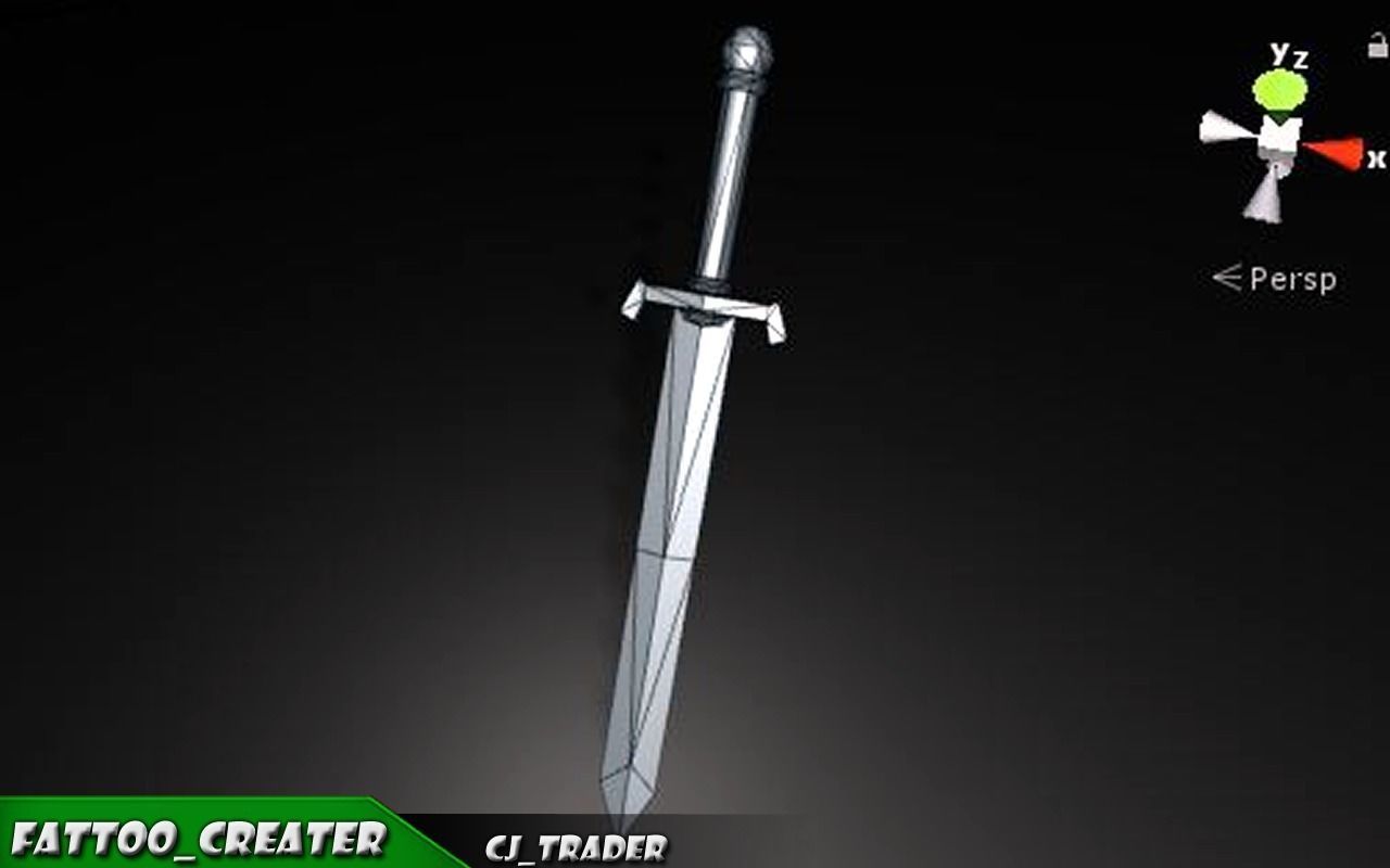 Fantasy Sword 3D Lowpoly Model Low-poly 3D model_6