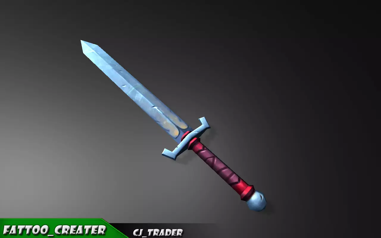 Fantasy Sword 3D Lowpoly Model Low-poly 3D model_0