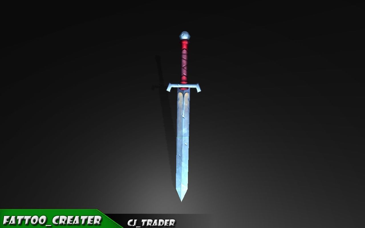 Fantasy Sword 3D Lowpoly Model Low-poly 3D model_5