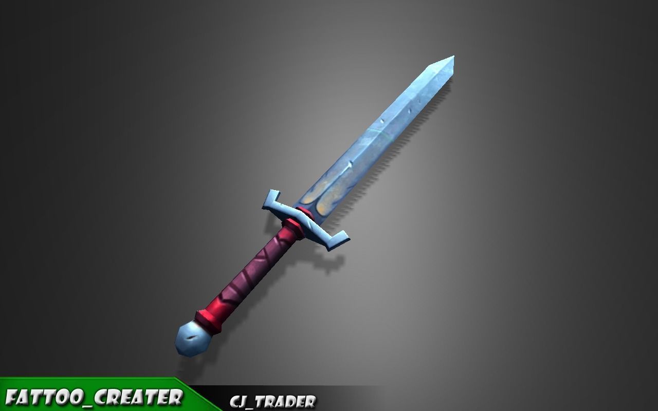 Fantasy Sword 3D Lowpoly Model Low-poly 3D model_1