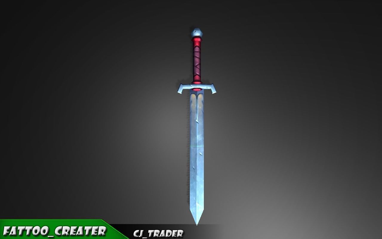 Fantasy Sword 3D Lowpoly Model Low-poly 3D model_2