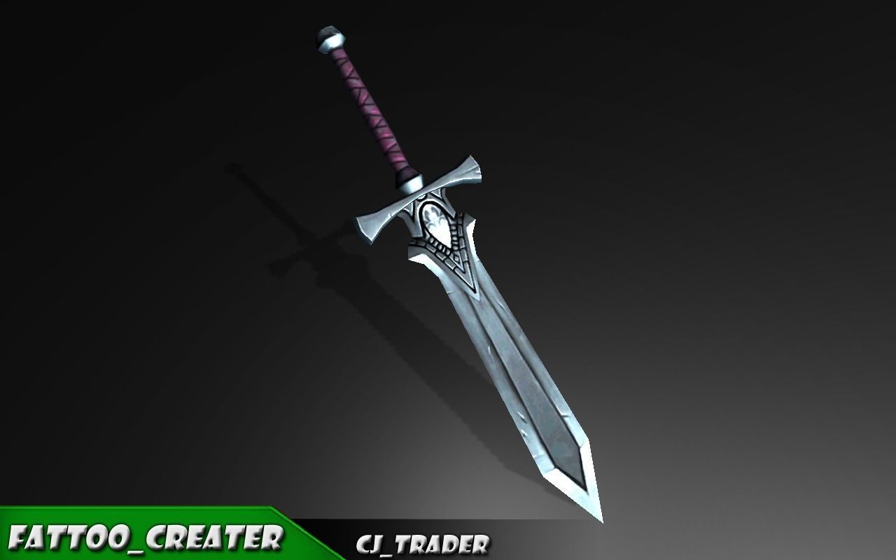 Low-Poly Final Fantasy Sword 3d model Low-poly 3D model_4