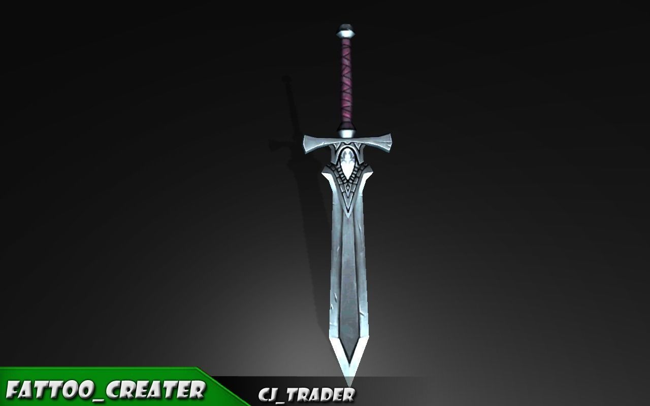 Low-Poly Final Fantasy Sword 3d model Low-poly 3D model_5