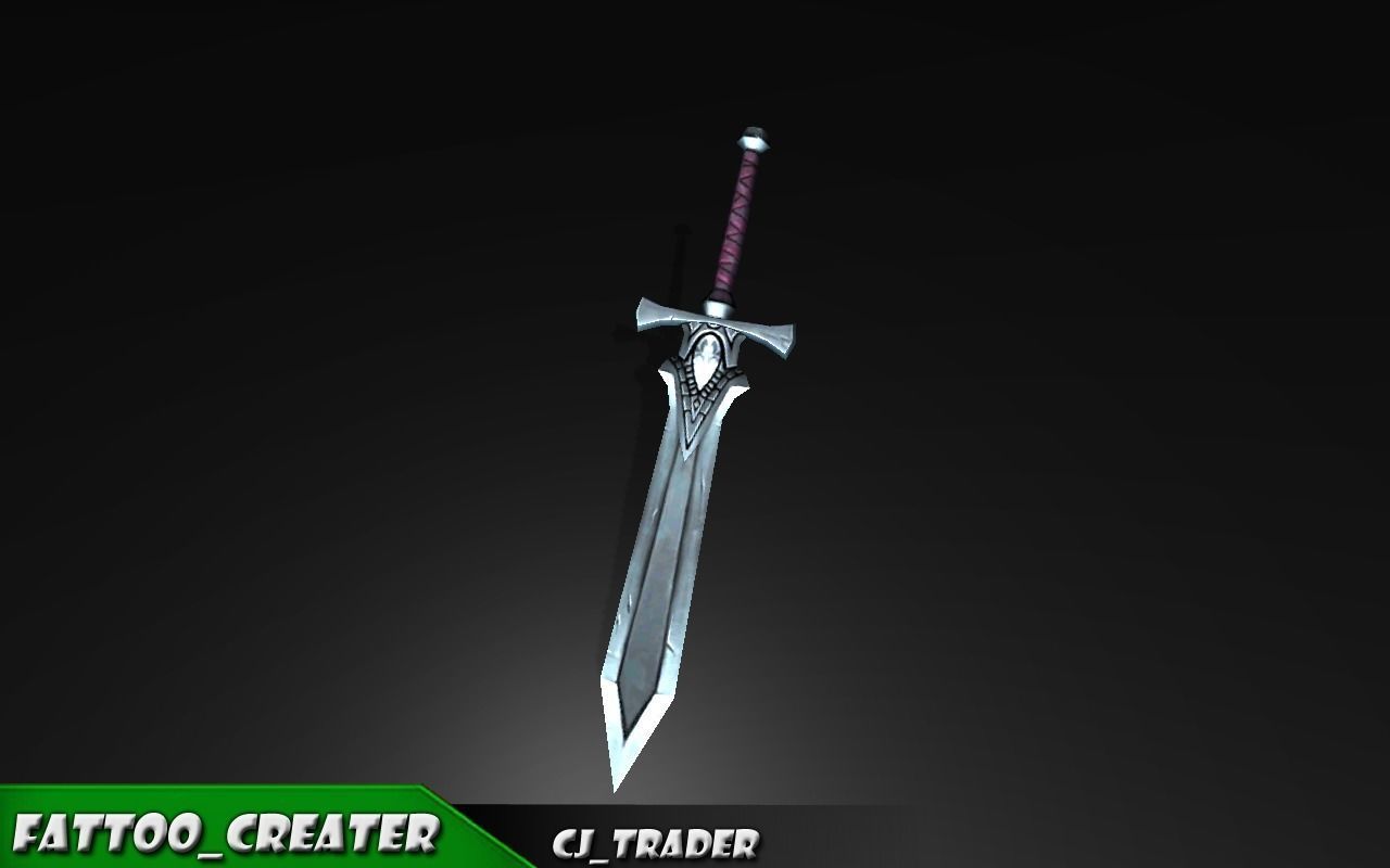 Low-Poly Final Fantasy Sword 3d model Low-poly 3D model_3
