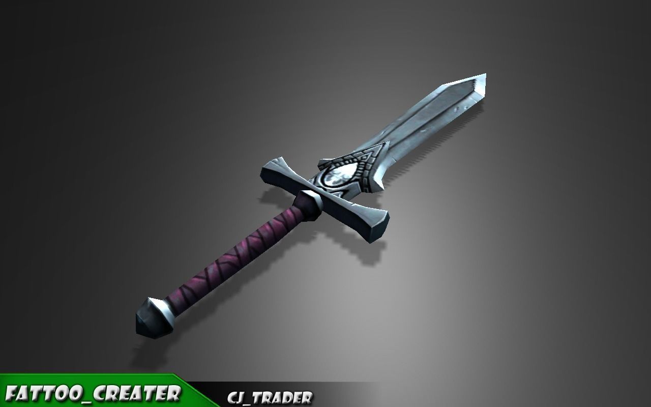 Low-Poly Final Fantasy Sword 3d model Low-poly 3D model_1
