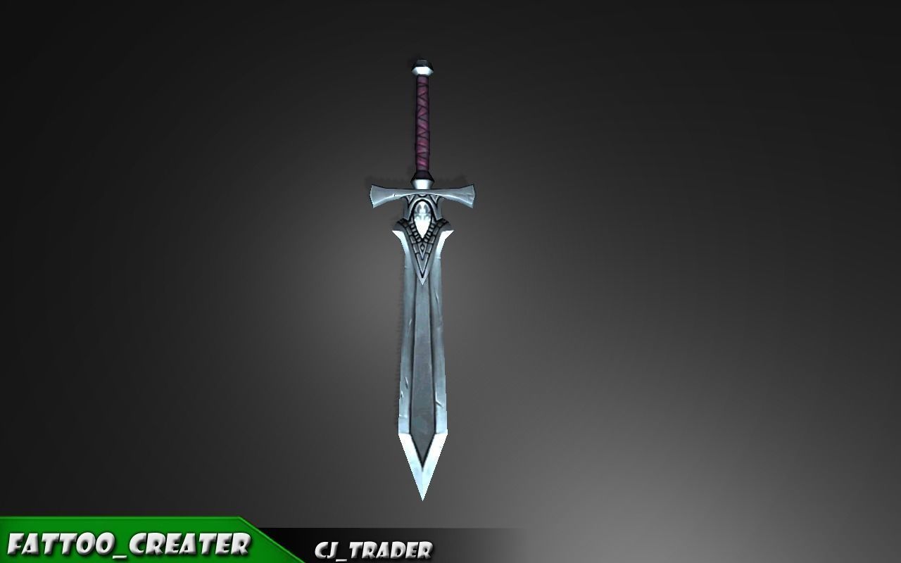 Low-Poly Final Fantasy Sword 3d model Low-poly 3D model_2