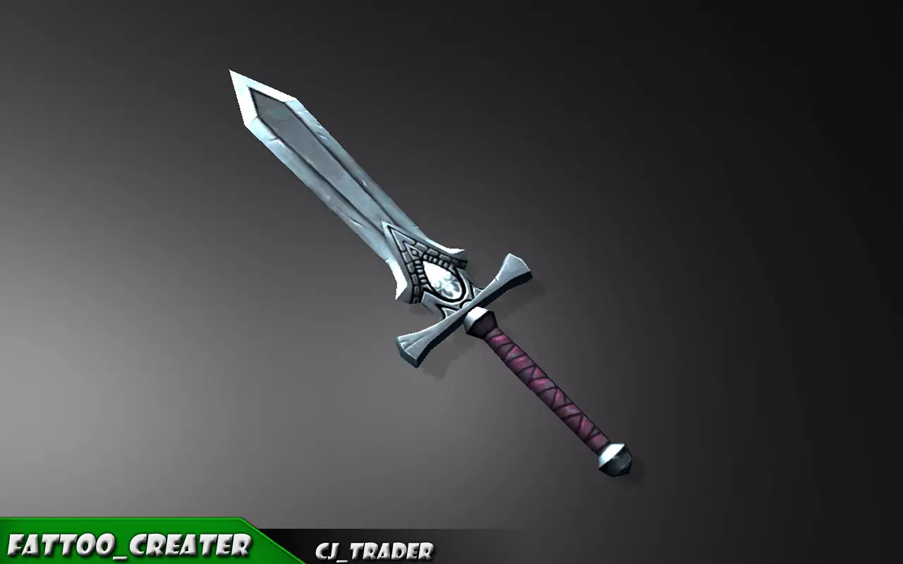 Low-Poly Final Fantasy Sword 3d model Low-poly 3D model_0