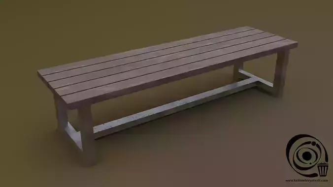 Bench 04 Low-poly 3D model