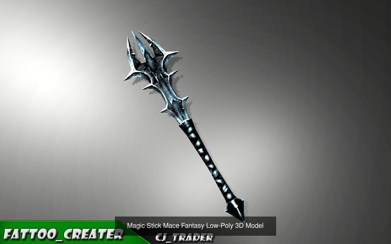 Fantasy Mace - Hammer Collection Pack Low-Poly 3D Model _7