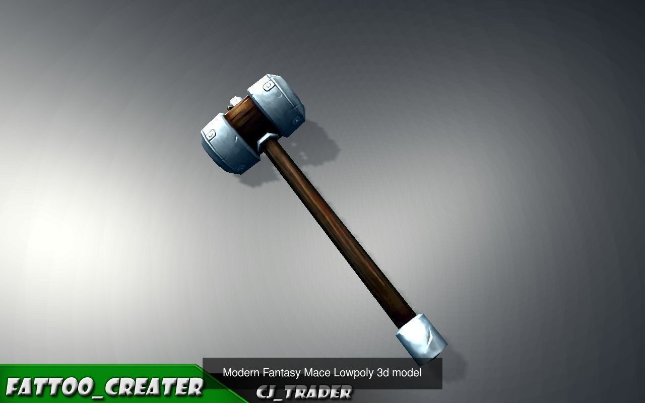 Fantasy Mace - Hammer Collection Pack Low-Poly 3D Model _6