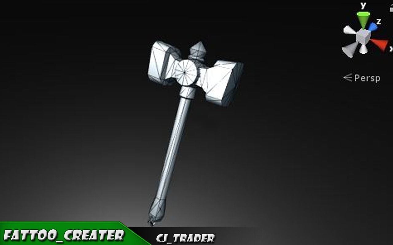 Fantasy Mace - Hammer Collection Pack Low-Poly 3D Model _19
