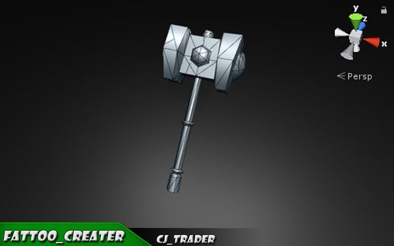 Fantasy Mace - Hammer Collection Pack Low-Poly 3D Model _21