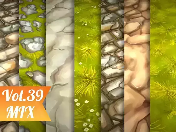Stylized Ground Mix Vol 39 - Hand Painted Textures Texture