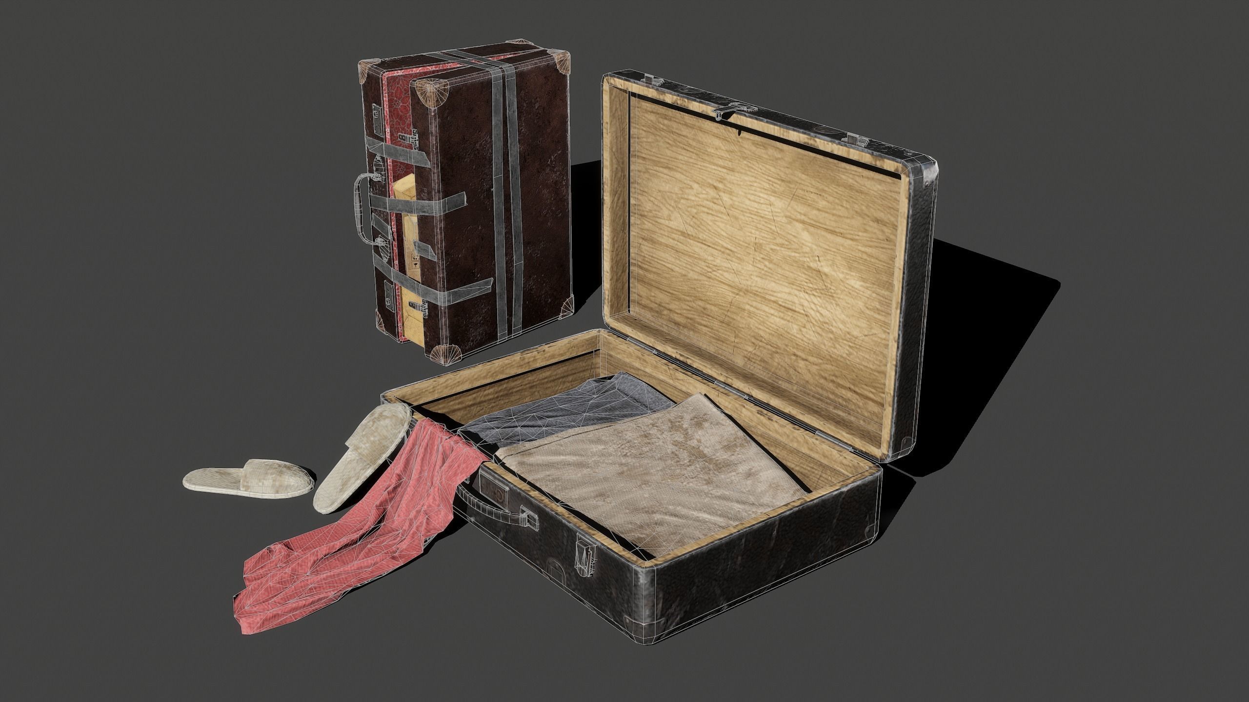 Suitcases Kit Low-poly 3D model_3