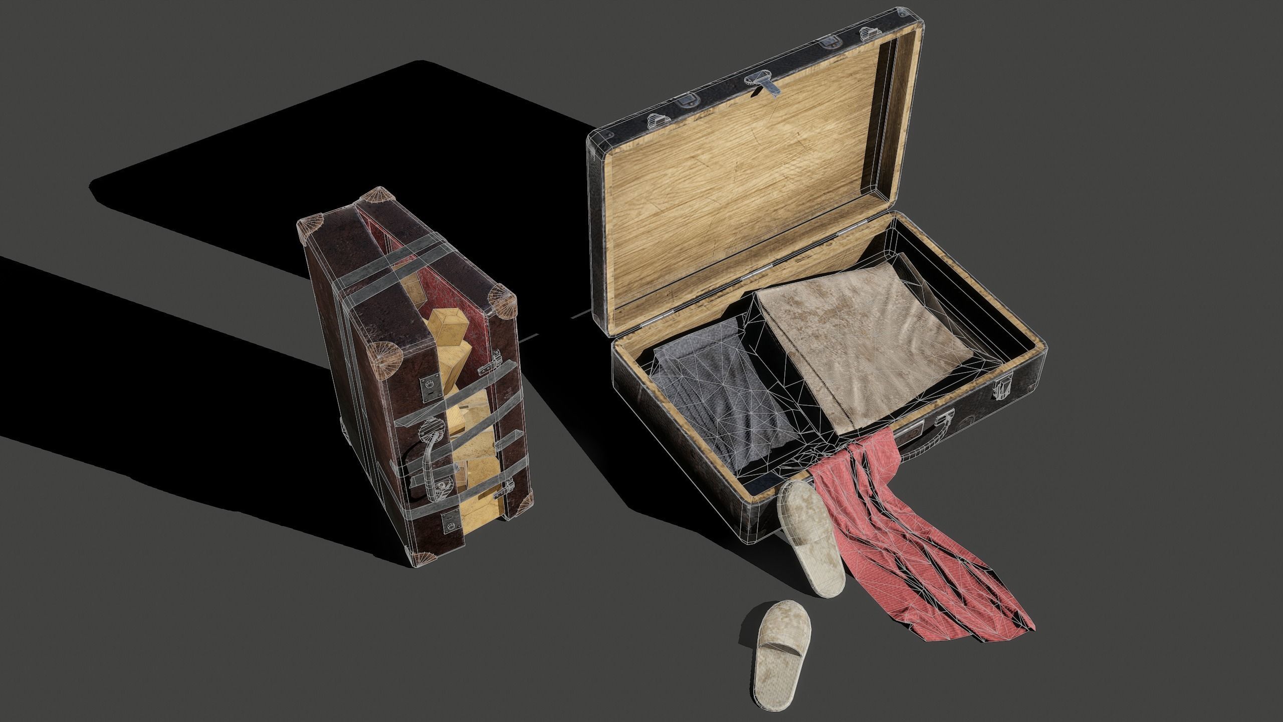 Suitcases Kit Low-poly 3D model_5