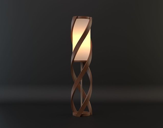 Spiral floor lamp Low-poly 3D model