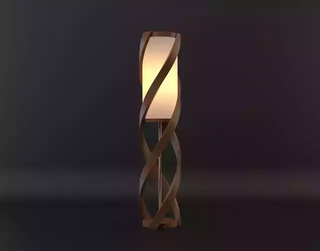 Spiral floor lamp Low-poly 3D model
