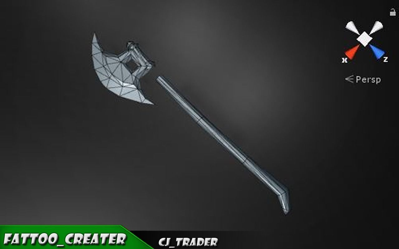 Fantasy Axe Collection Pack Low-Poly 3D Model _16