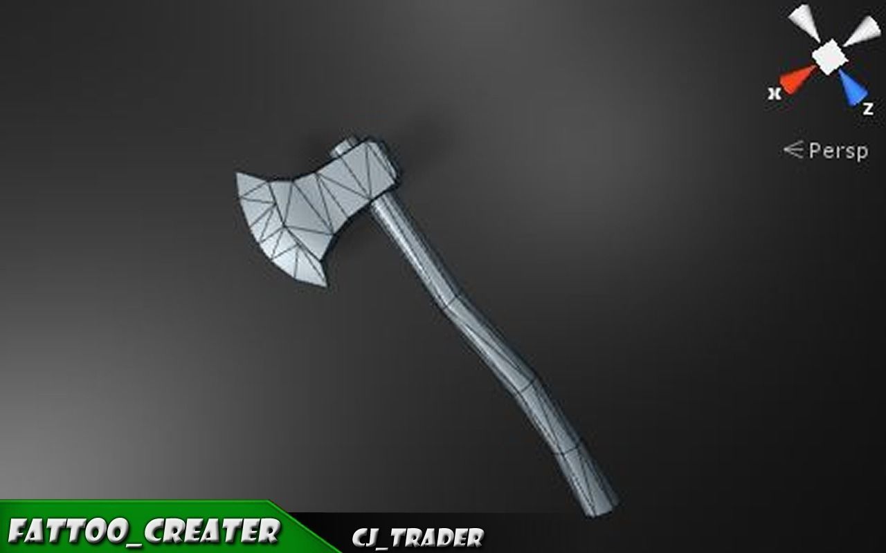 Fantasy Axe Collection Pack Low-Poly 3D Model _18