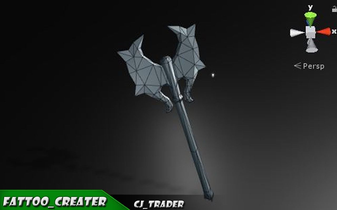 Fantasy Axe Collection Pack Low-Poly 3D Model _17