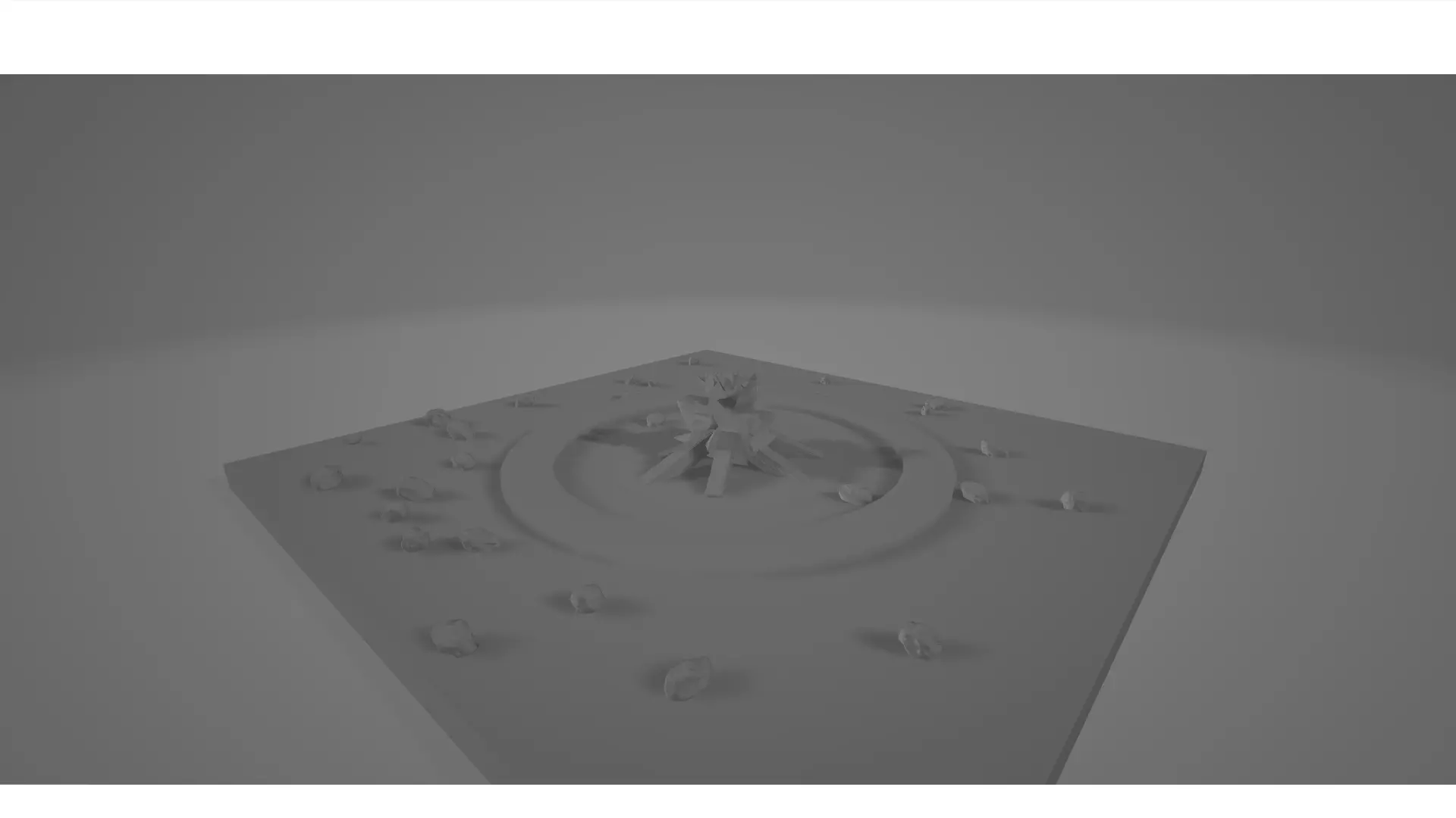 Campfire table with fountain in middle 3D model_0