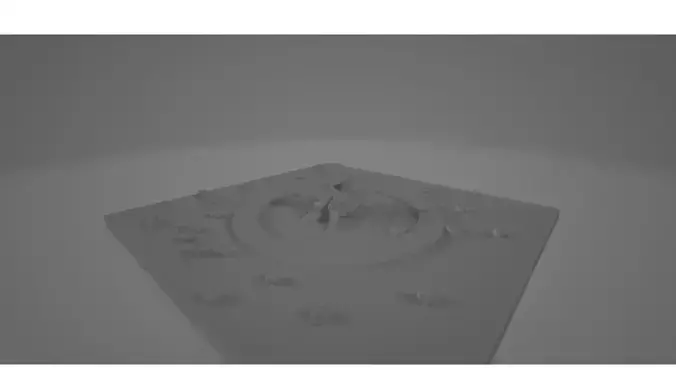 Campfire table with fountain in middle 3D model