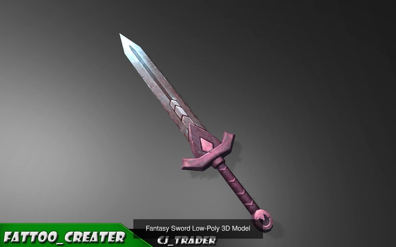 Fantasy Sword Collection Pack Low-Poly 3D Model _2