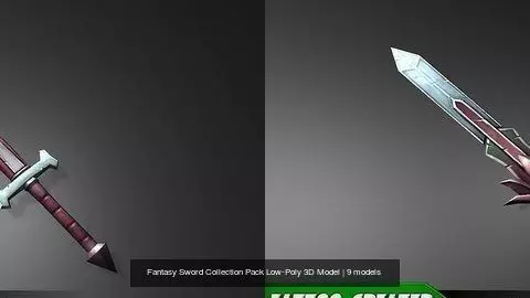 Fantasy Sword Collection Pack Low-Poly 3D Model _1