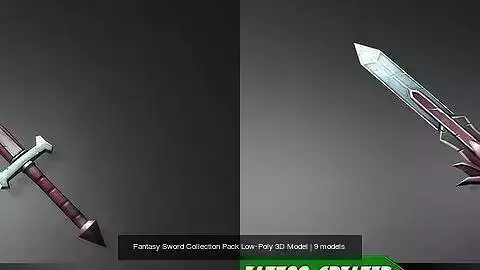 Fantasy Sword Collection Pack Low-Poly 3D Model