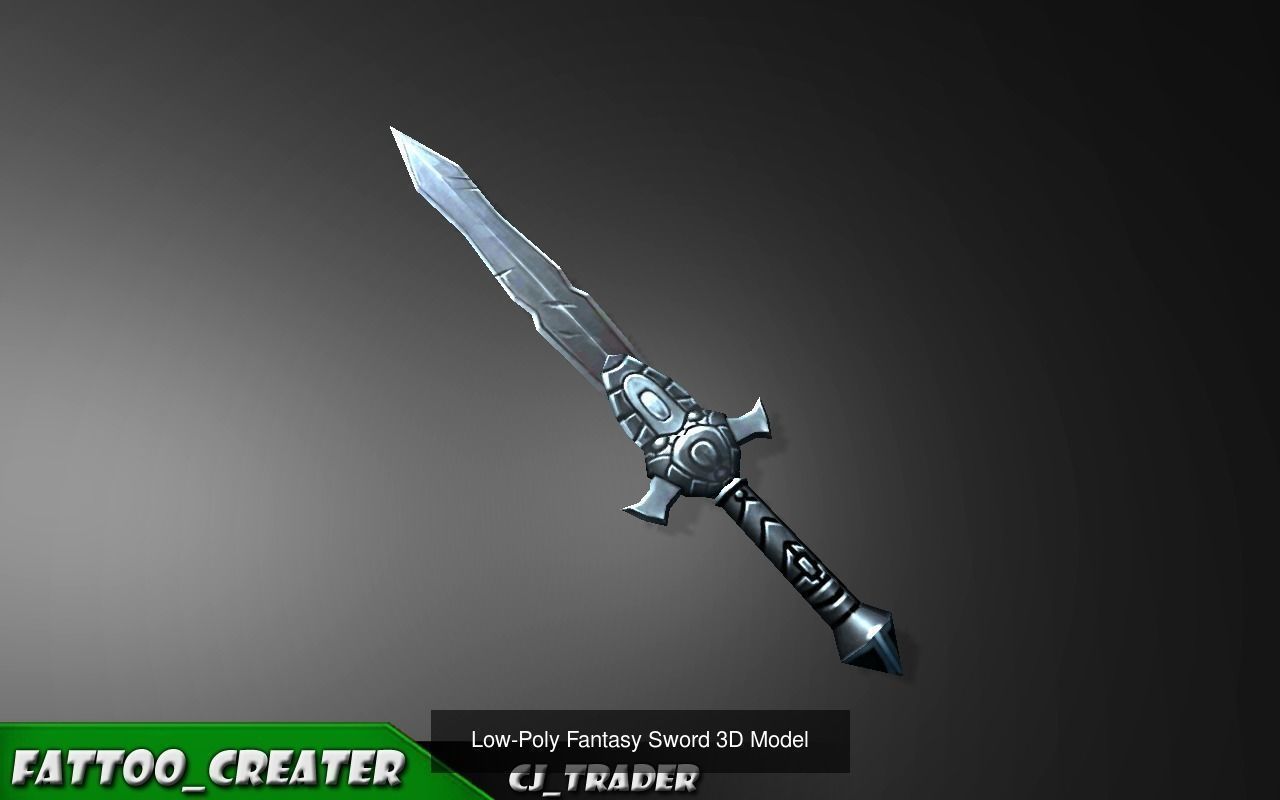 Fantasy Sword Collection Pack Low-Poly 3D Model _5