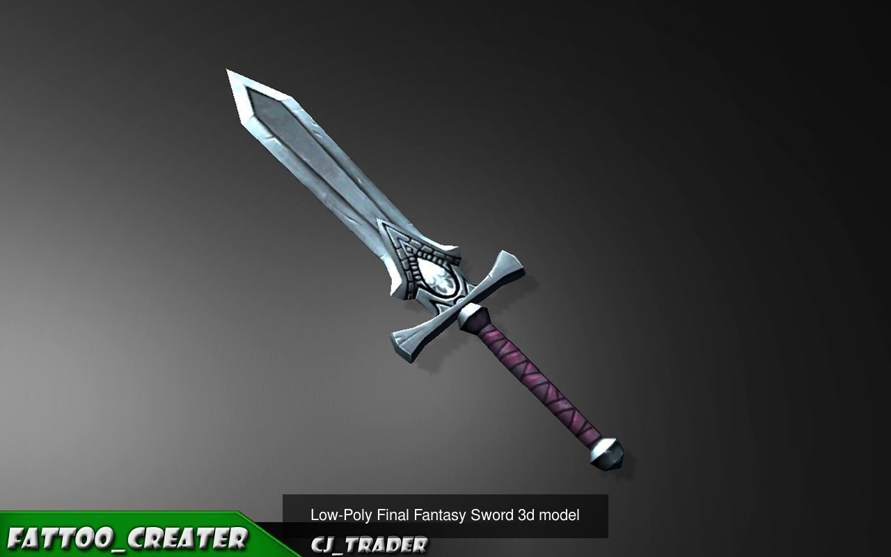 Fantasy Sword Collection Pack Low-Poly 3D Model _10