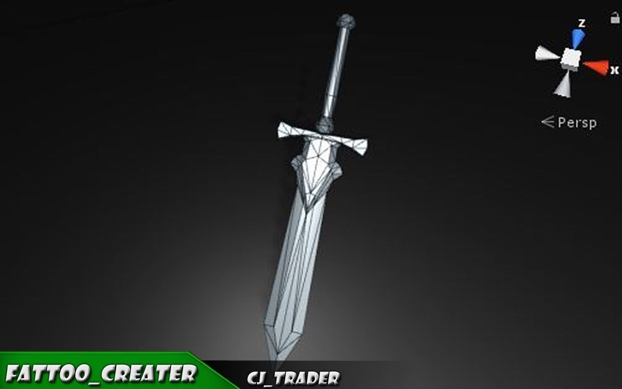 Fantasy Sword Collection Pack Low-Poly 3D Model _11