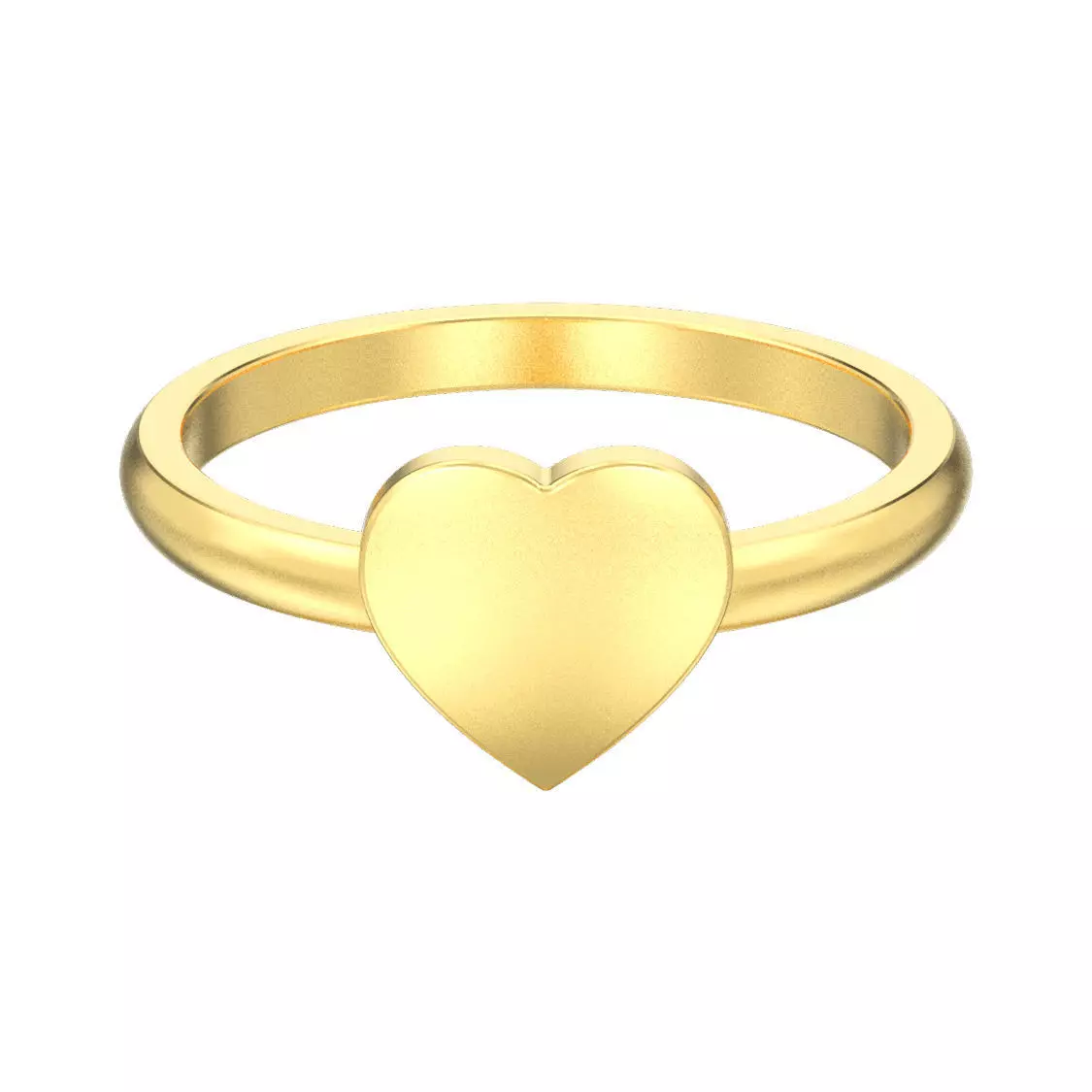 Simple heart ring 3D print model_0