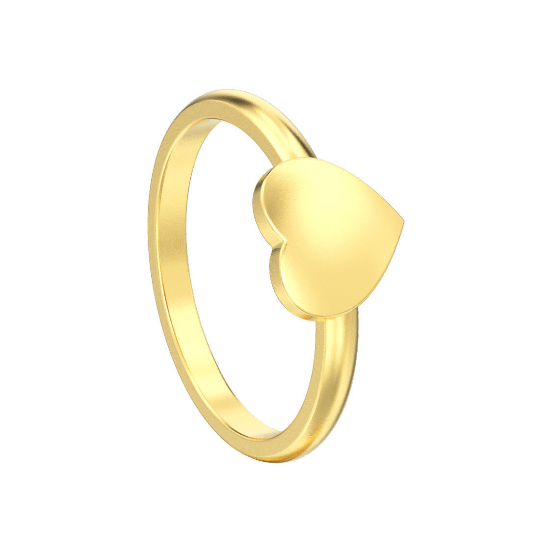 Simple heart ring 3D print model_1