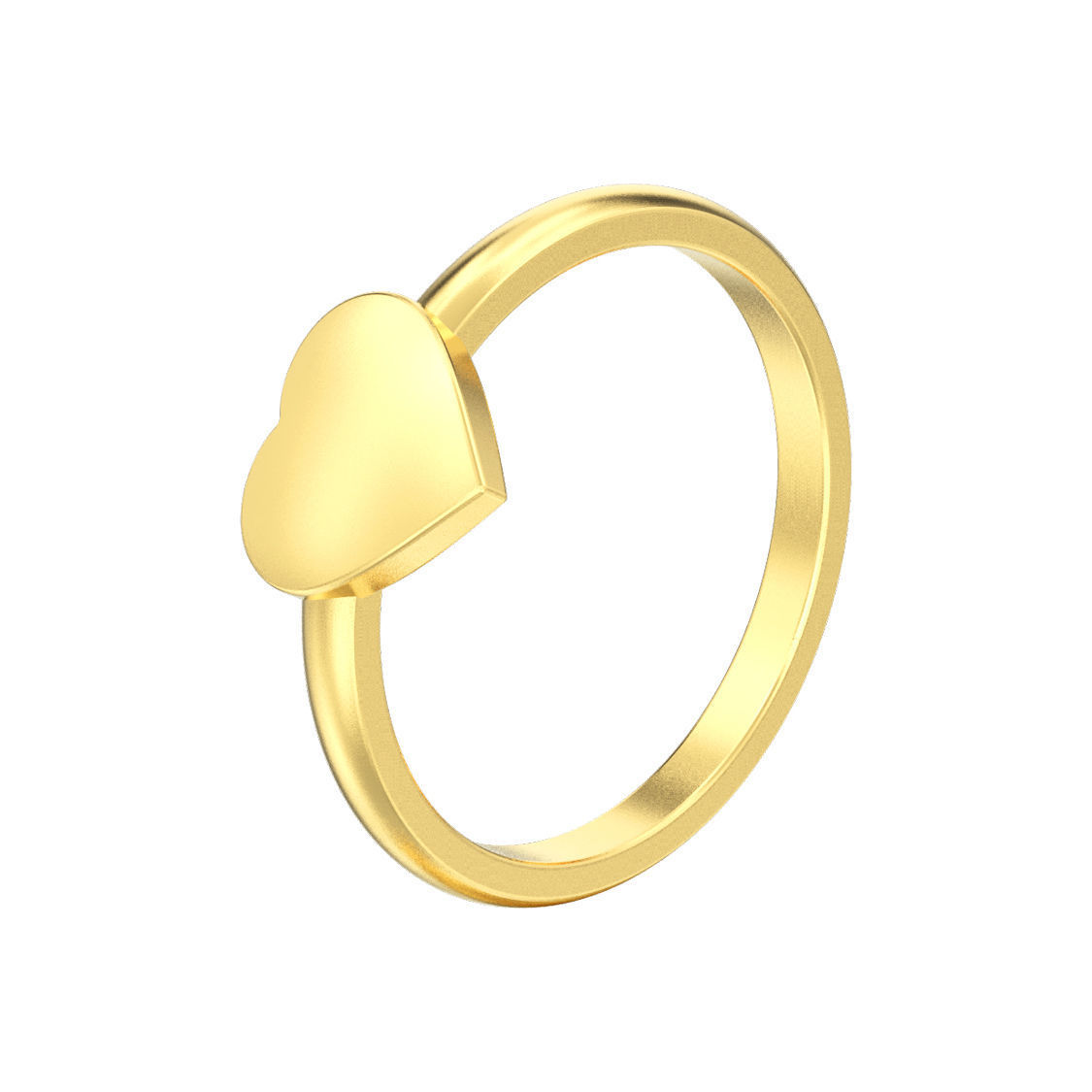 Simple heart ring 3D print model_2