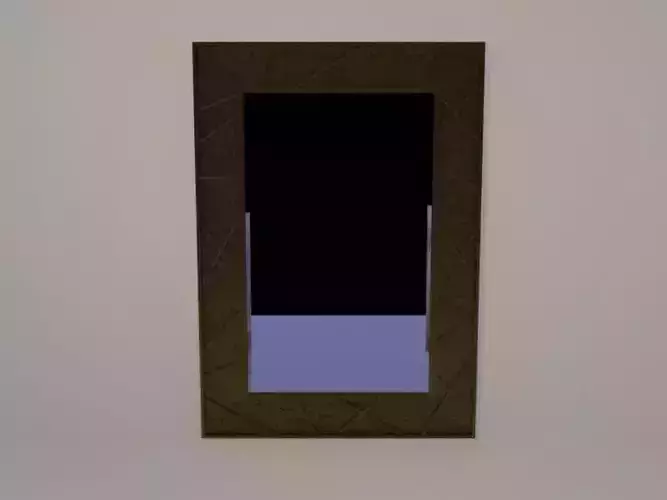 low-poly mirror on wall
