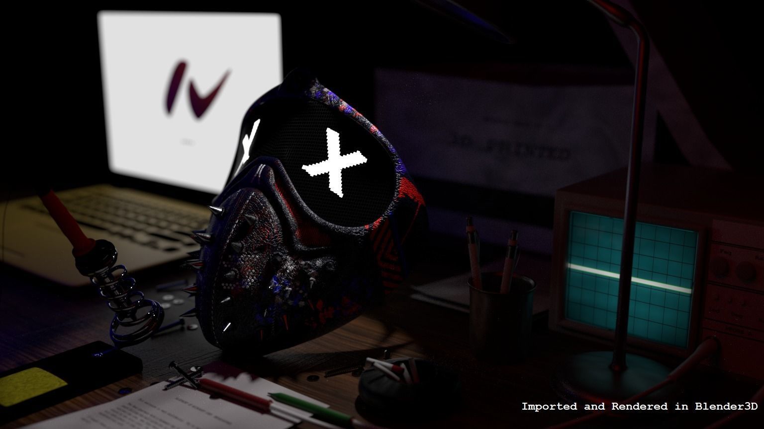 Fantasy Mask With Skin 3D model_5