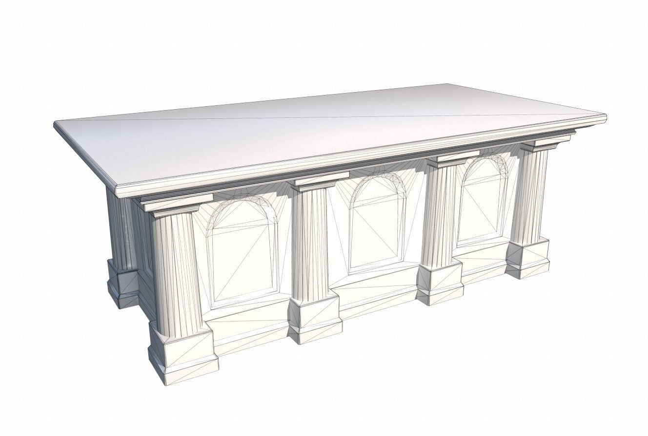 Old stone altar Low-poly 3D model_6