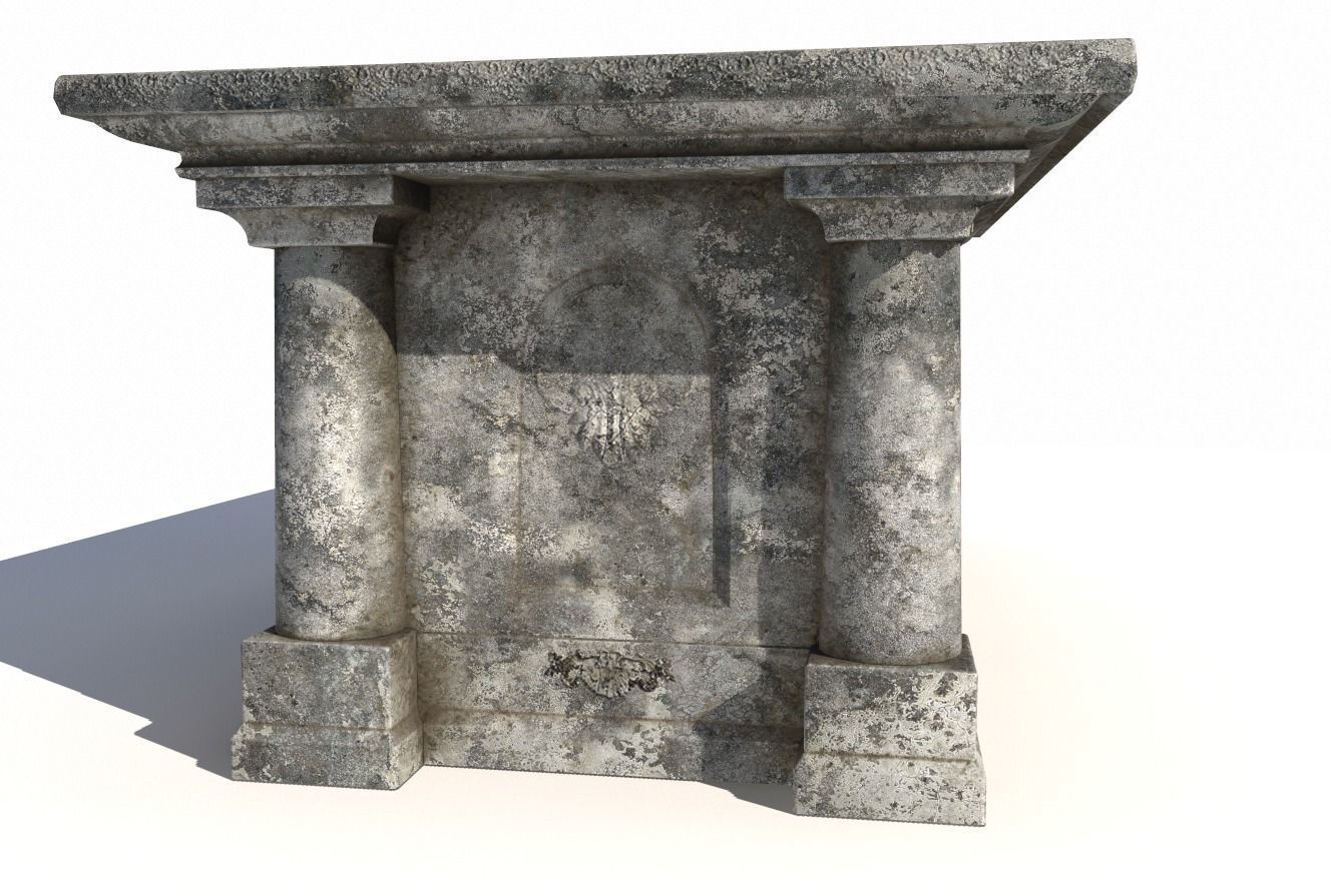Old stone altar Low-poly 3D model_4