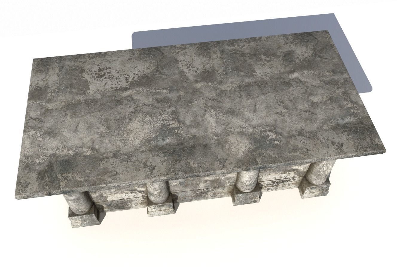 Old stone altar Low-poly 3D model_5