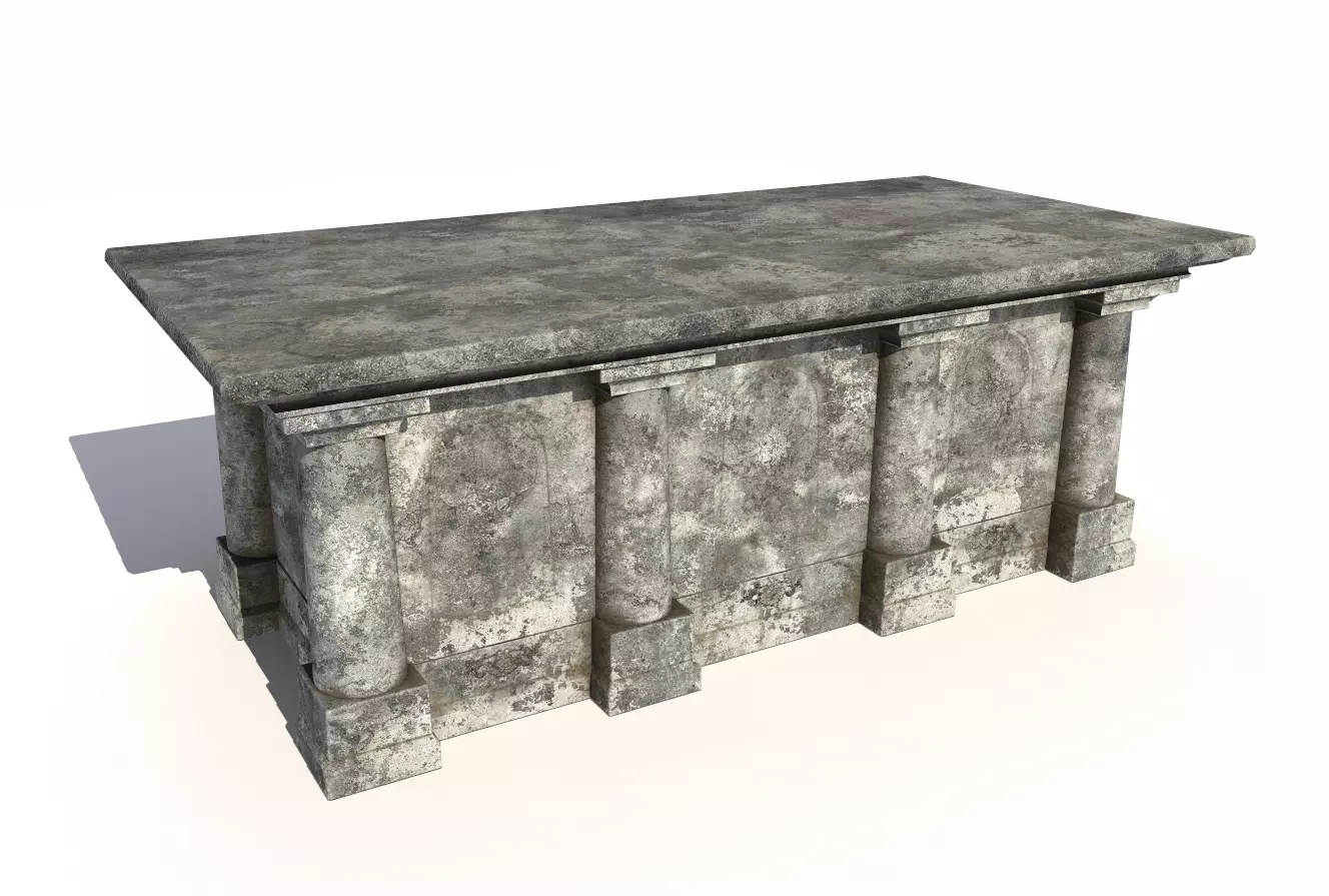 Old stone altar Low-poly 3D model_0