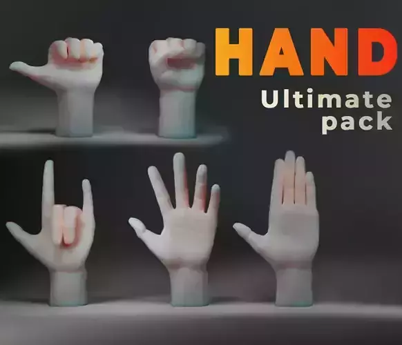 Hand Studio Pack  AR VR  Compatible  for Unreal Engine or Unity Low-poly 3D model