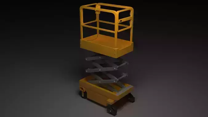 Scissor Hydraulic Lift 3D model 