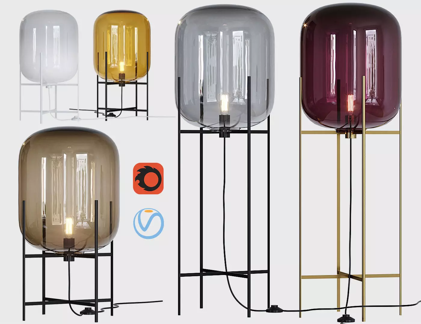 Oda floor lamps 3D model_0
