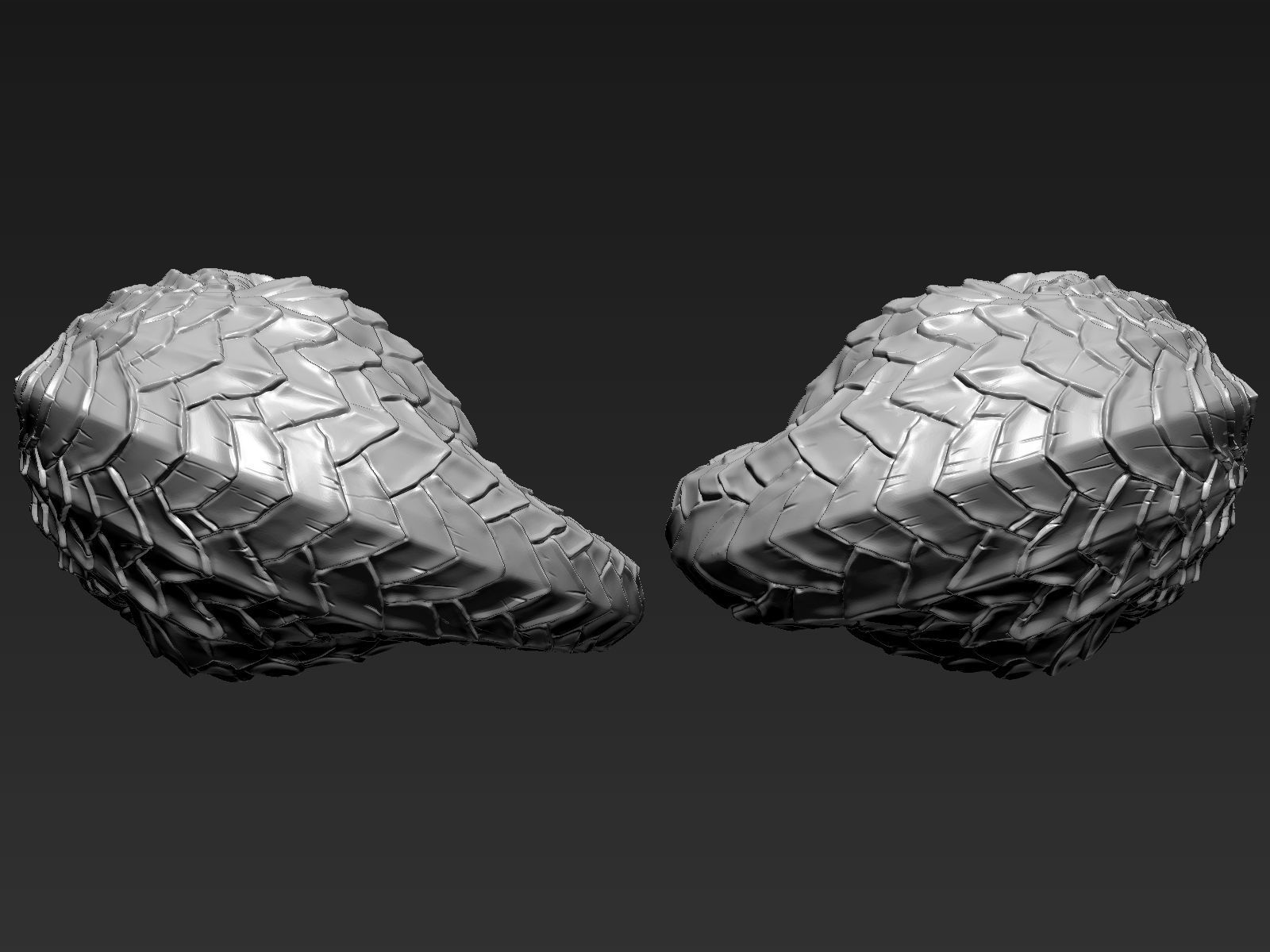 Pholidota pair of animal sculptures 3D print model_4