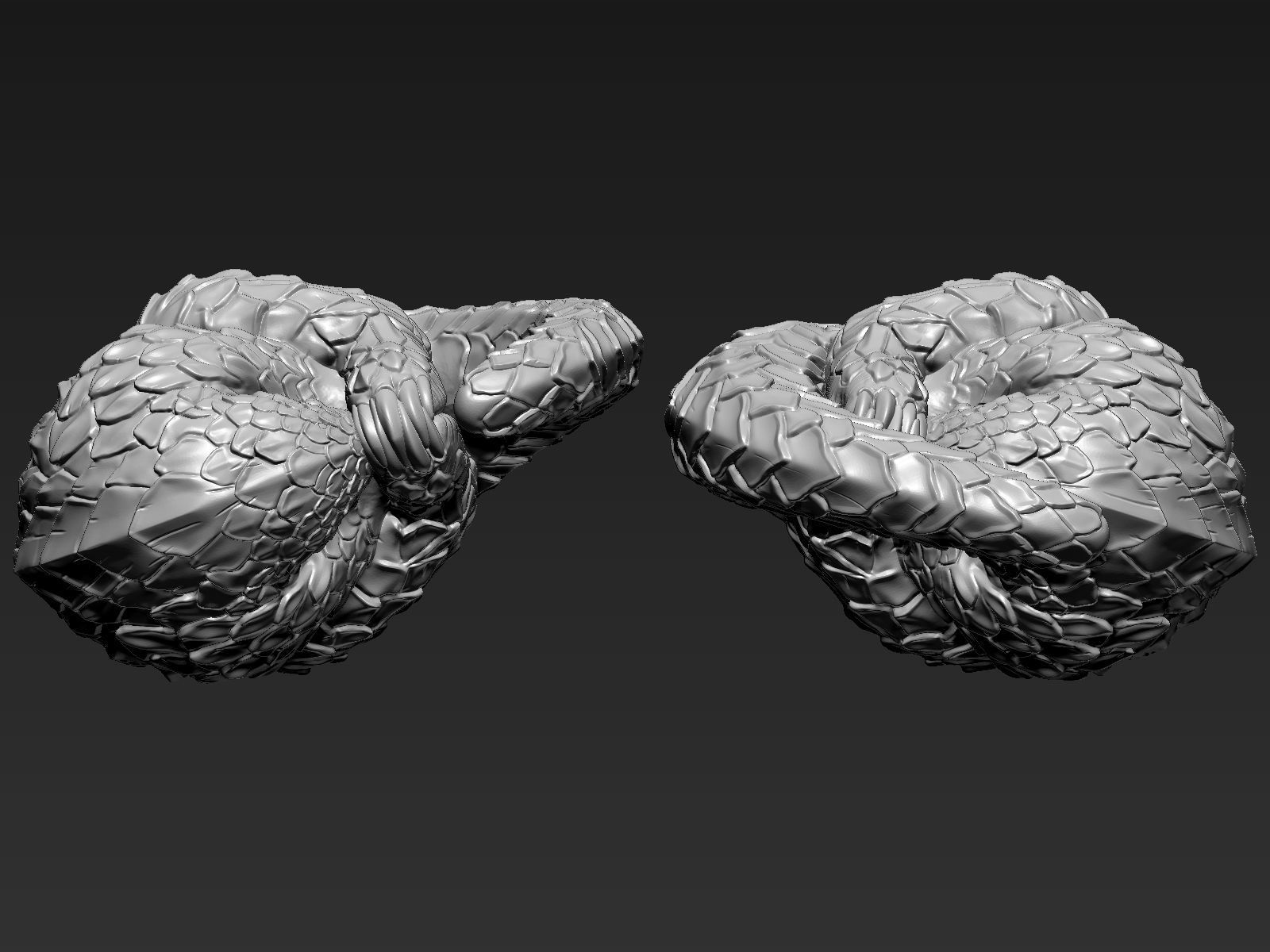Pholidota pair of animal sculptures 3D print model_3