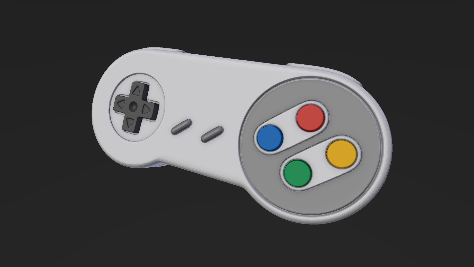 Super Nintendo Joypad Keychain 3D print model_2
