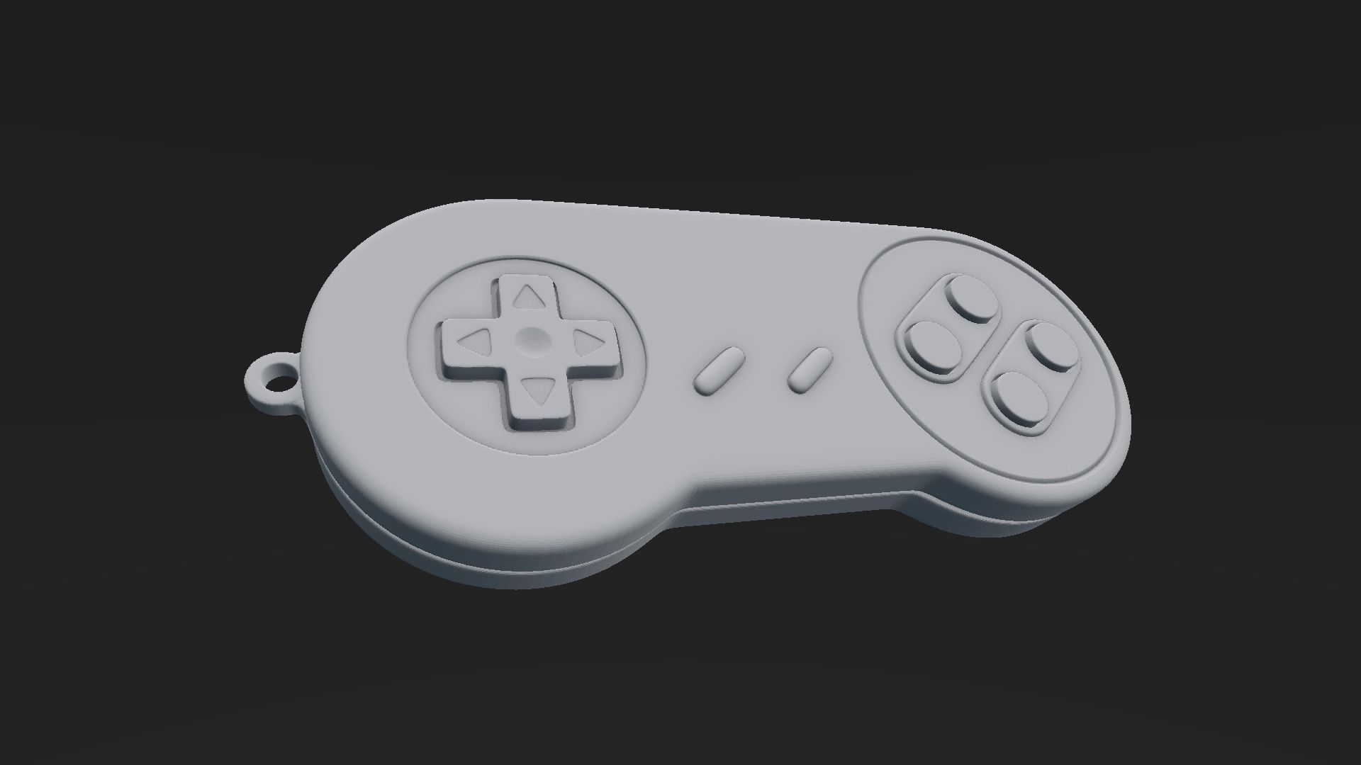 Super Nintendo Joypad Keychain 3D print model_6