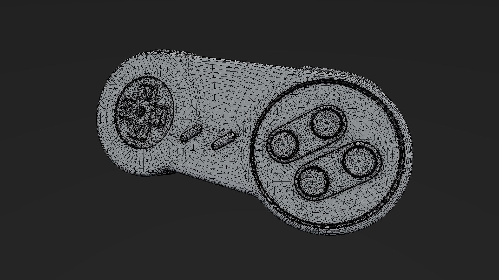 Super Nintendo Joypad Keychain 3D print model_3
